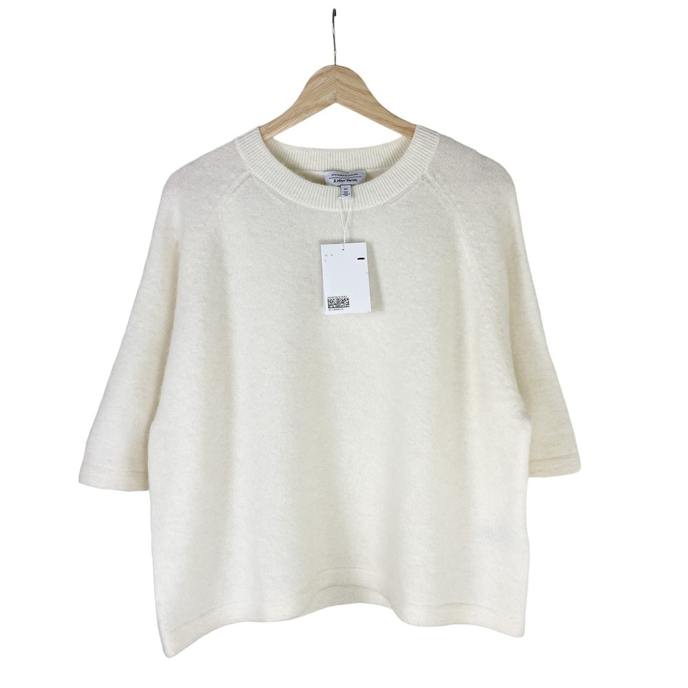 & Other Stories Boxy Short Sleeve Sweater Alpaca Cream Medium
